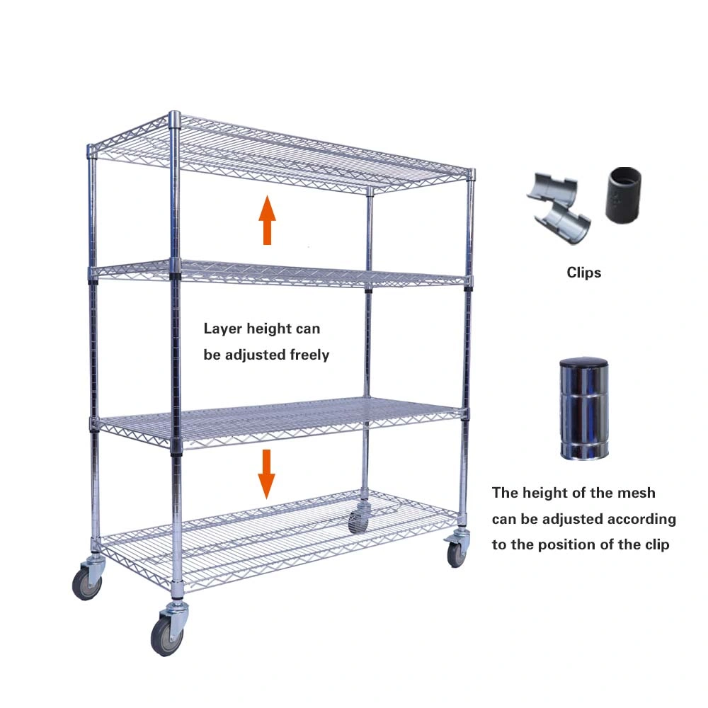 Freestanding Metal Steel Storage Organization Chrome Wire Racks