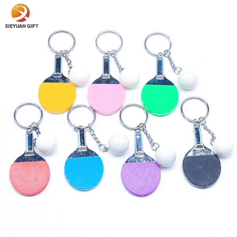 Custom Ping Pong Ball Key Chain Mini Accessory Craft Gift Key Ring Metal Keychain