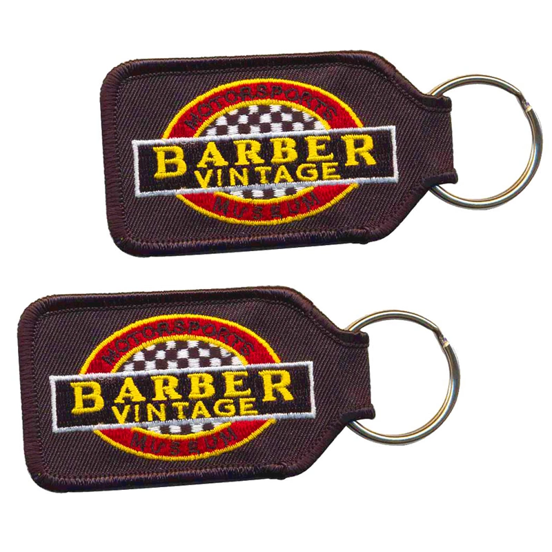 China promocionais de fábrica de forma personalizada de logotipo personalizado Promoção de metal/LED/couro/borracha/PU/PVC chaveiro tecido bordadas Bordados Patch Key Ring