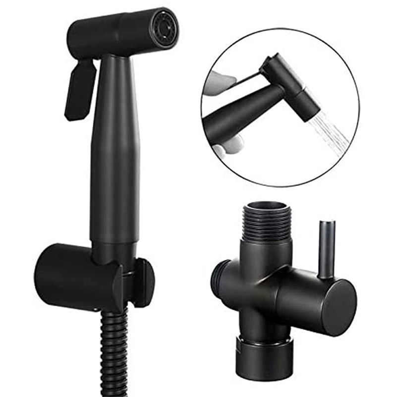 3pcs Set Matte Black Handheld Bidet Sprayer WC Badezimmer Spray Schlauch Komplett-Set Für Schattaf