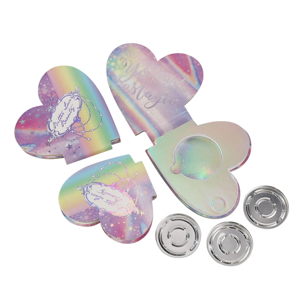 Firstsail Heart Shape Laser Single Pan Cosmetic Blusher Custom Makeup Palette Private Label Eyeshadow Packaging