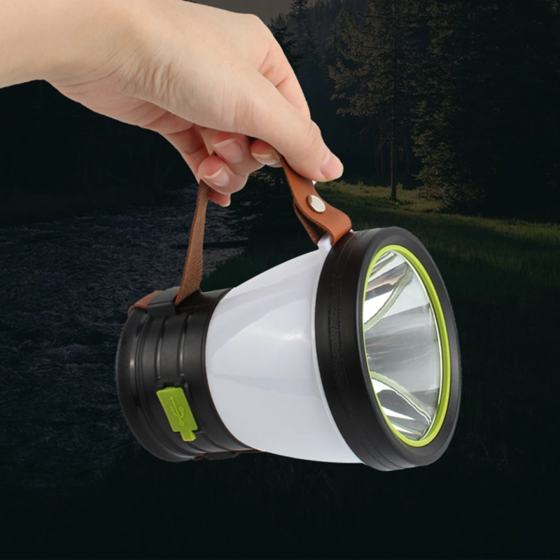 Solar Multifunctional Charging Emergency Charger Leather Handle Camping Searchlight