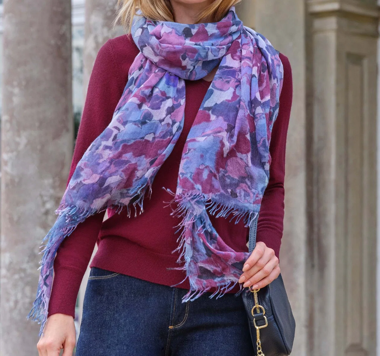 Original Cashmere Knitted Light-Weight Printed Ladies Scarf Apparel Accessories