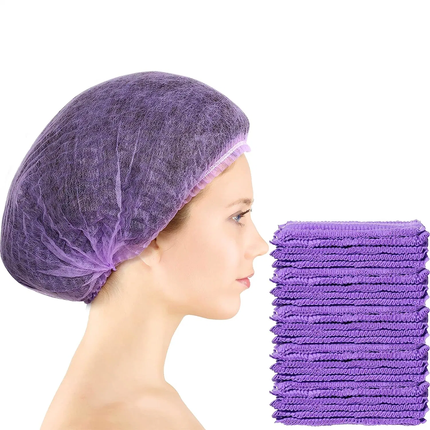 Gorros desechables gorros desechables para el cabello Guardapolvo Hairnets elástica para el servicio de alimentos, enfermeras, Labs