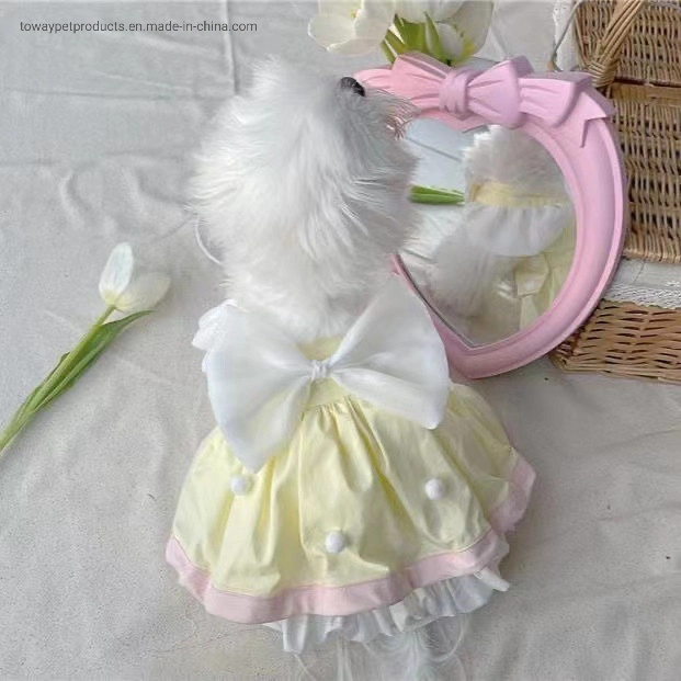 Design Elegante saia Bowknot Pet Pup roupas vestido de cães