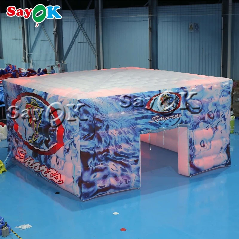 Outdoor LED Lighting Pop up Cube Inflatable Party Tent with Printing