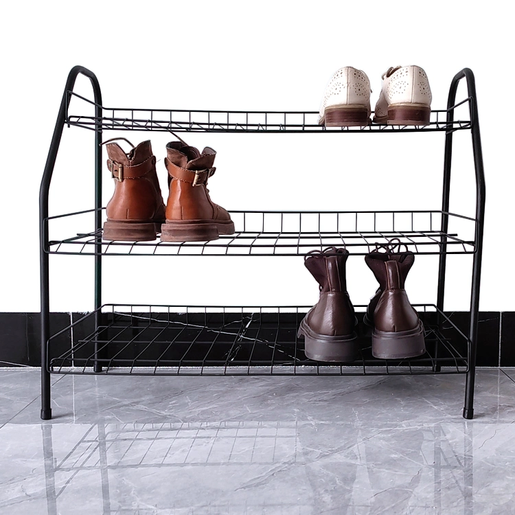Sala de estar mobiliário Metal Shoes Rack Stand Organizador ajustável Sapatos Rack para armário de entradas domésticas