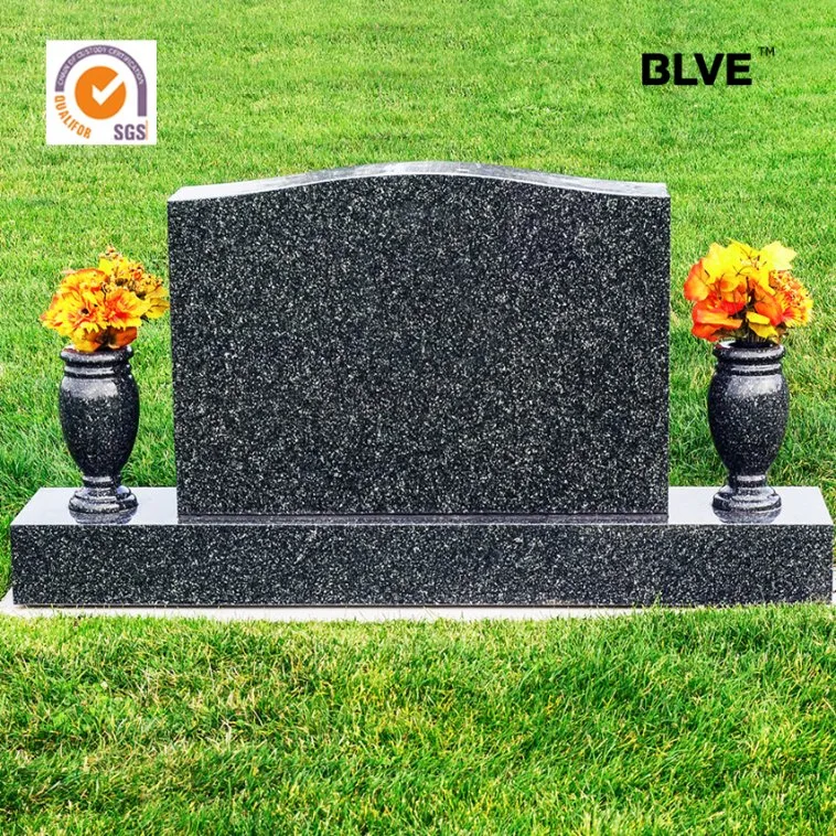 Cheap Good Quality Modern Design Marble Black Polished Headstone for Sale Mty-06