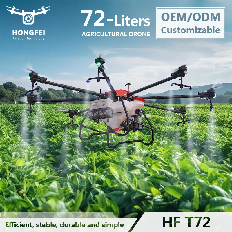 Venta directa de modelos personalizados 72L planta profesional de agricultura de precisión Protección Drone rociador de cosecha agrícola