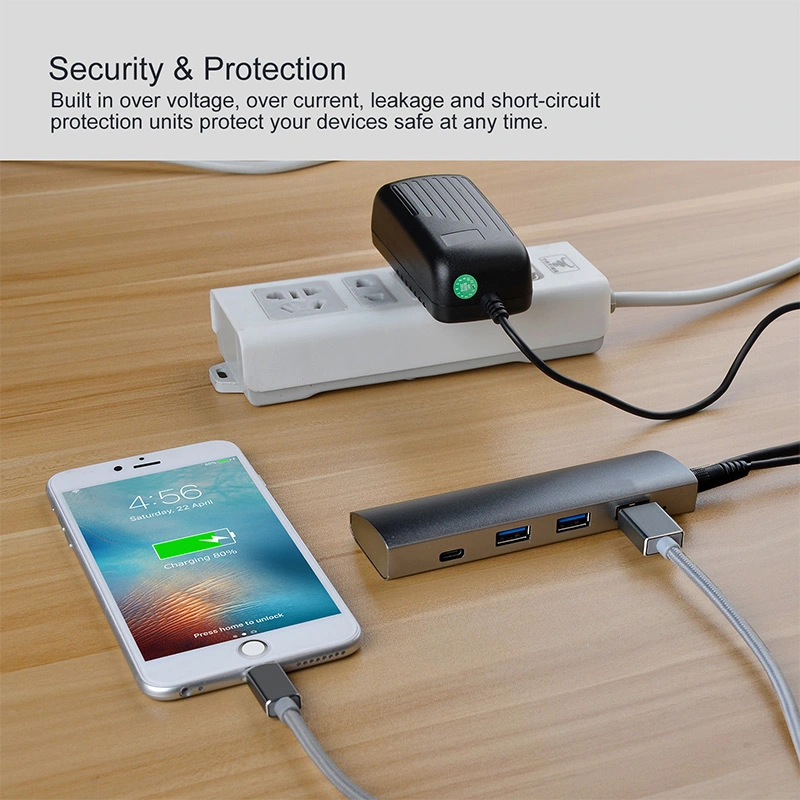 USB 3.1 Type-C 4-Port Hub with 5V3a Adaptertype-C Charging