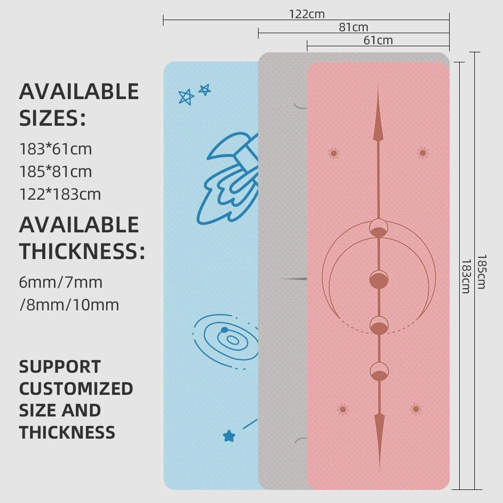 Высокая плотность пользовательского размера осуществлять йога коврики без пробуксовки колес экологически безопасные для йоги спортивная подготовка