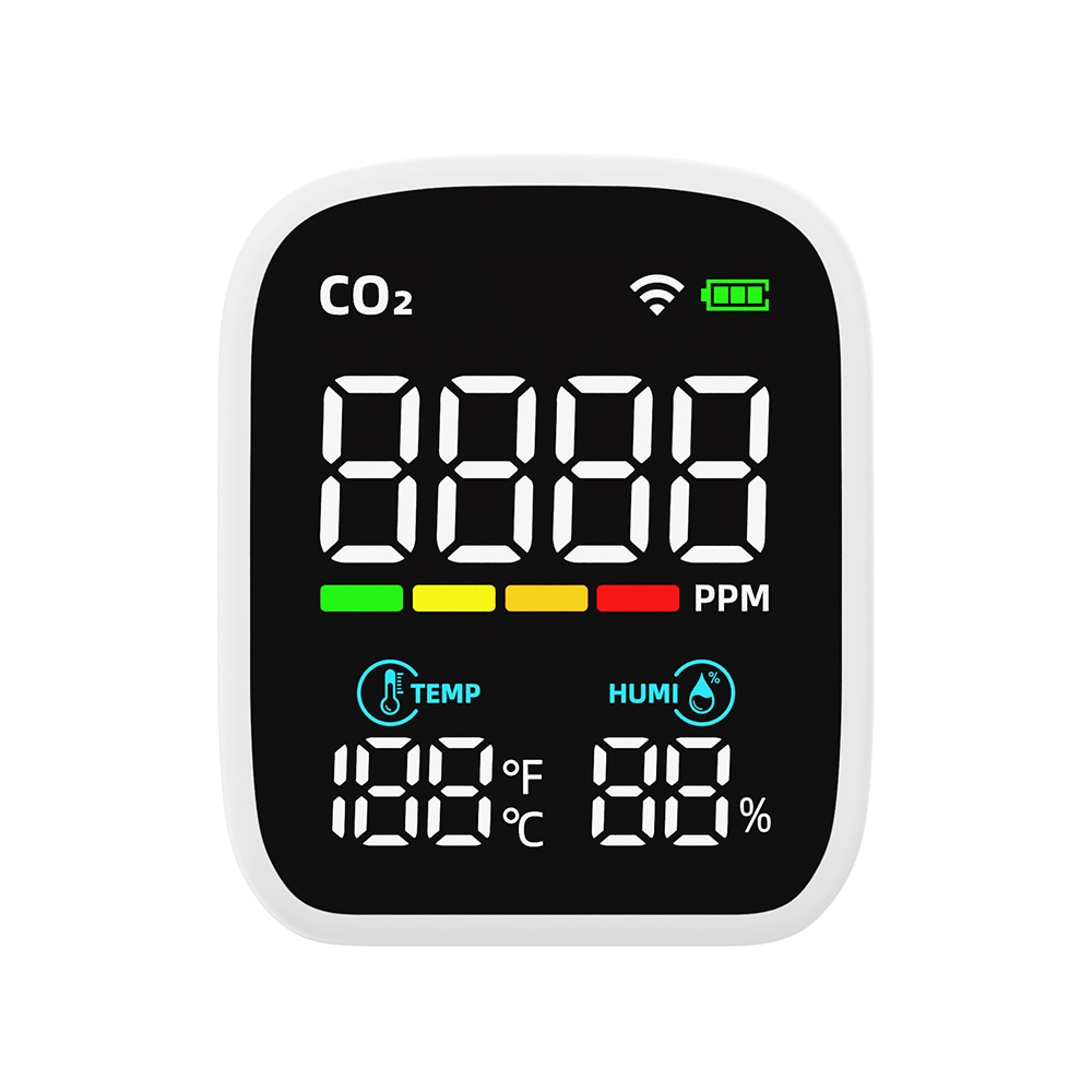 جهاز قياس CO2 محمول بتقنية WiFi الرقمي مع شاشة LCD مع Tuya تطبيق