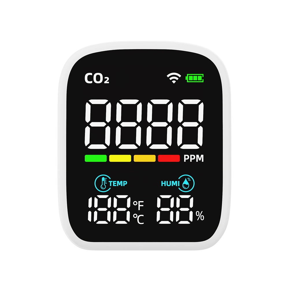 Appareil de mesure de CO2 portable Wi-Fi numérique avec écran LCD et Tuya APPLICATION