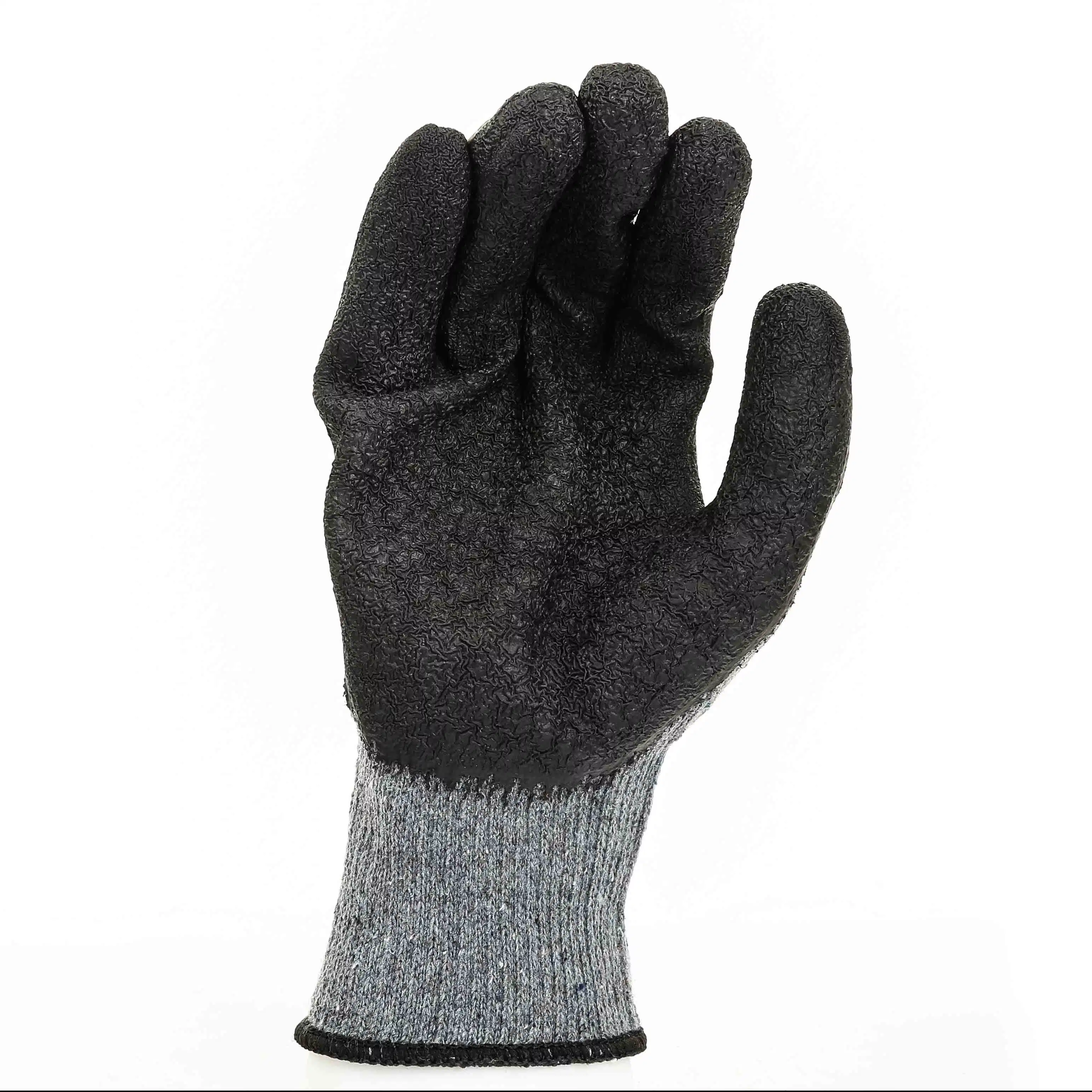 10 Gauge Black Latex Palm Coated Black Polyester Hand Safety Work Labor Working Protective Gloves for Construction Warehouse Gardening Agricultural