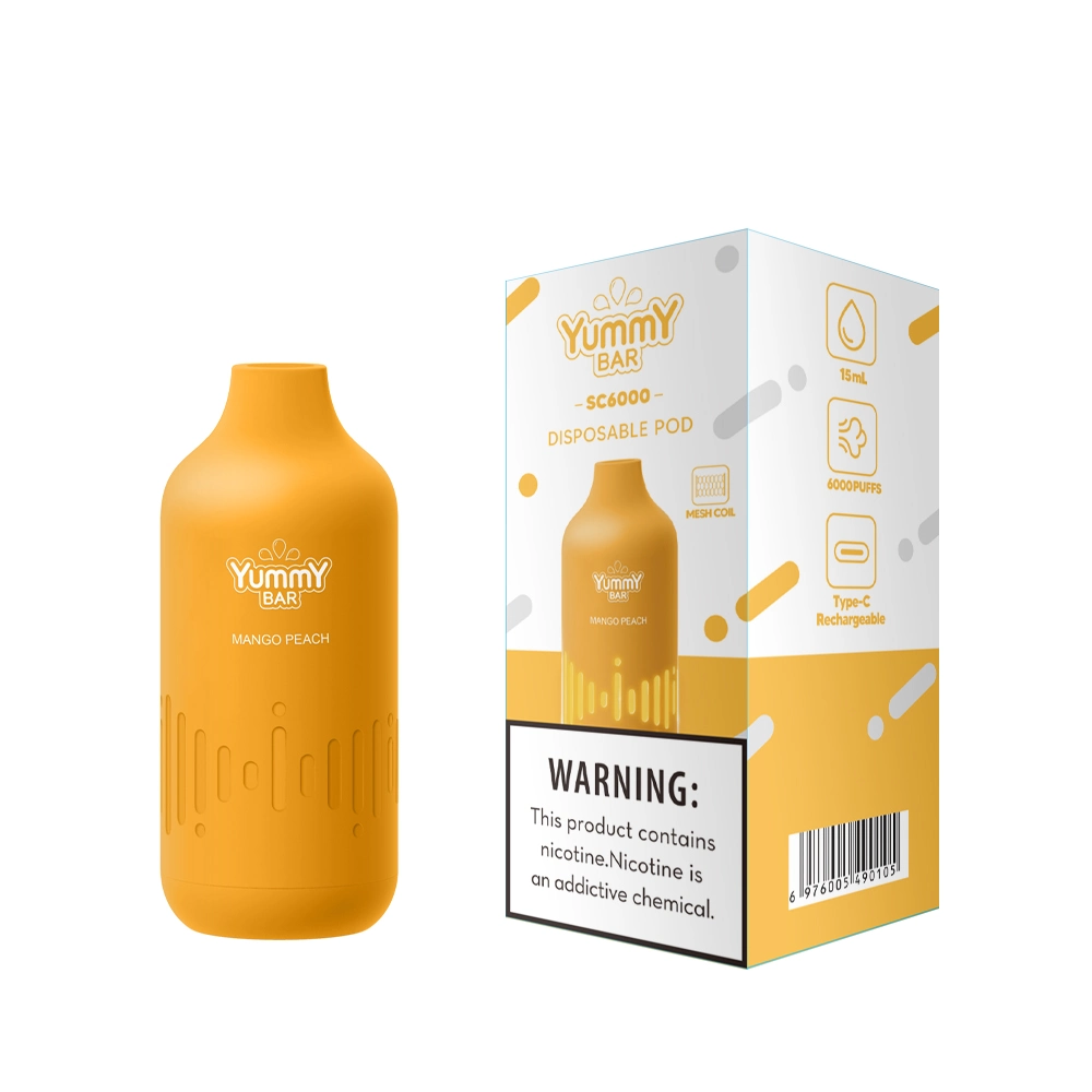 2023 novo produto marca Vecig descartável Vape preço de fábrica da cápsula Barra de proteção contra o Yummy, de 6000 puffs, com luz LED