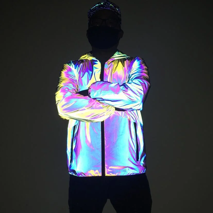 Outdoor Customized Night Reflective Hooded Jacket