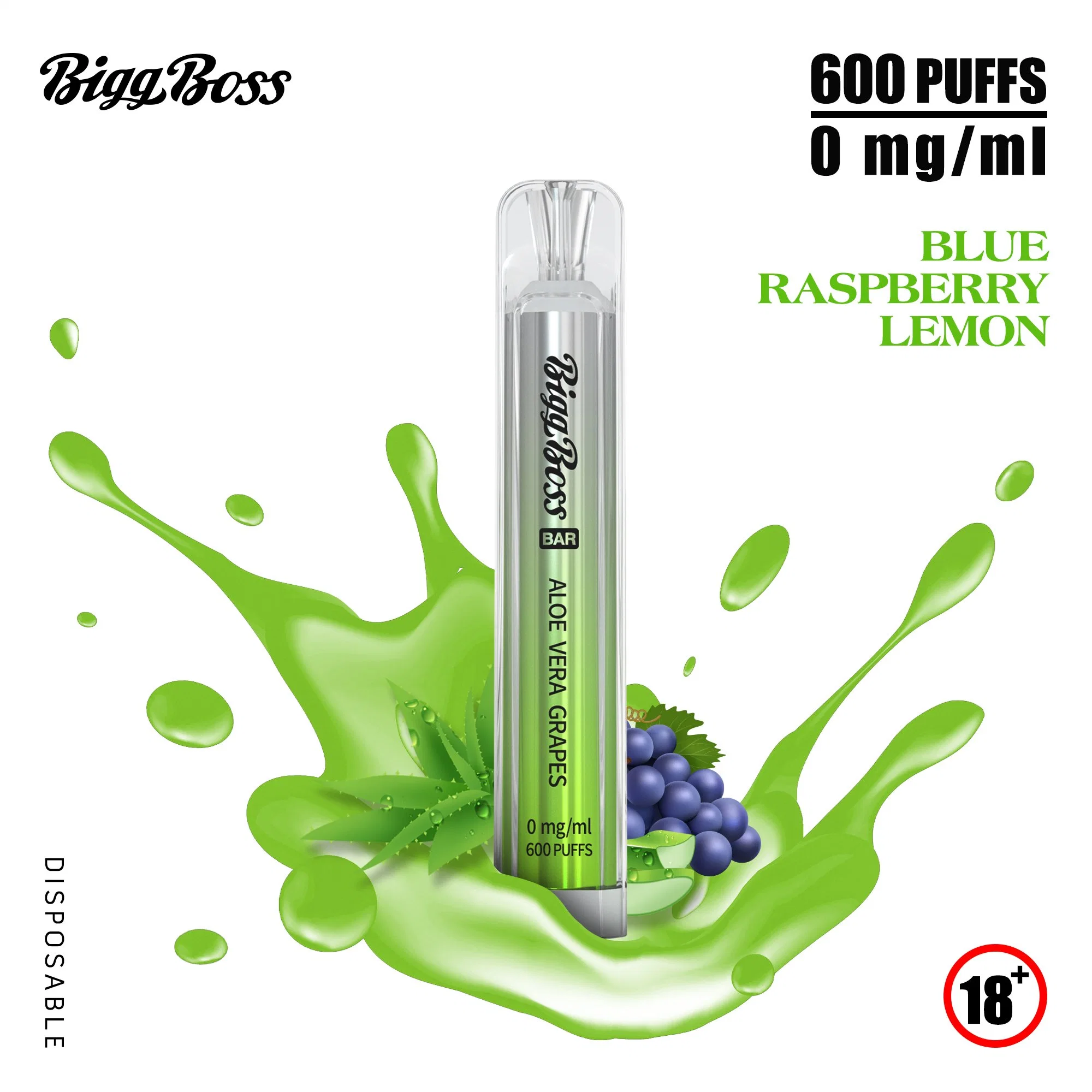 A Europa UK best selling Portable Tpd Ejuice Biggboss borlas para 600 Bar Crystal Hit Bar Vape descartáveis e Stick E CIGARRO E Zigaretten Hookah caneta