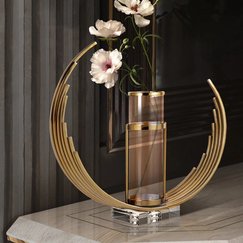 Living Room Home Arrangement Flower Pot Decoration Northern Europe Light Luxury Glass Vase