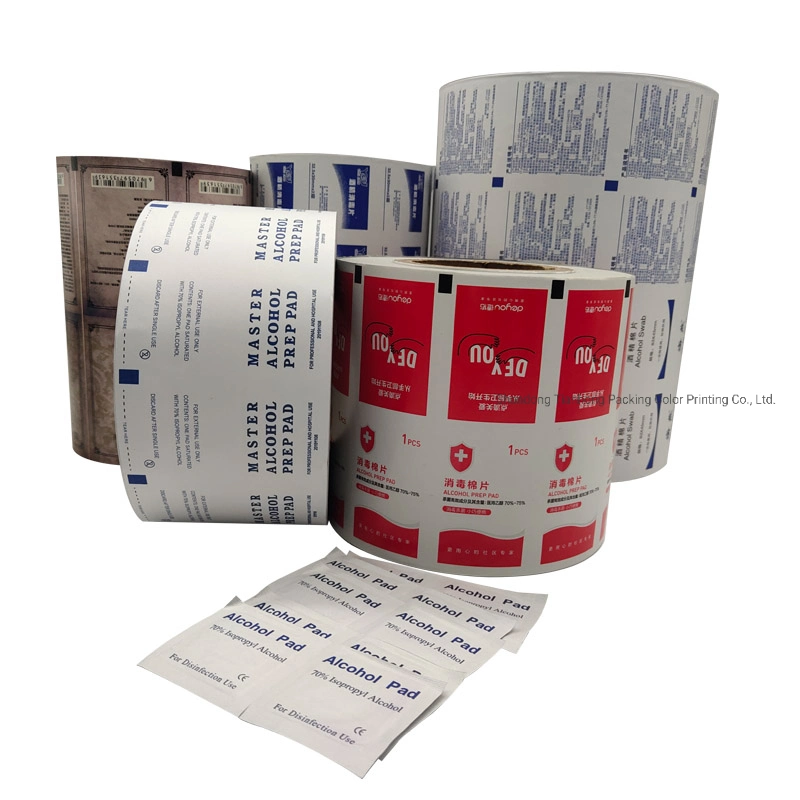 Papel de embalagem de folha de alumínio farmacêutico/medicinal para embalagens com almofada de álcool