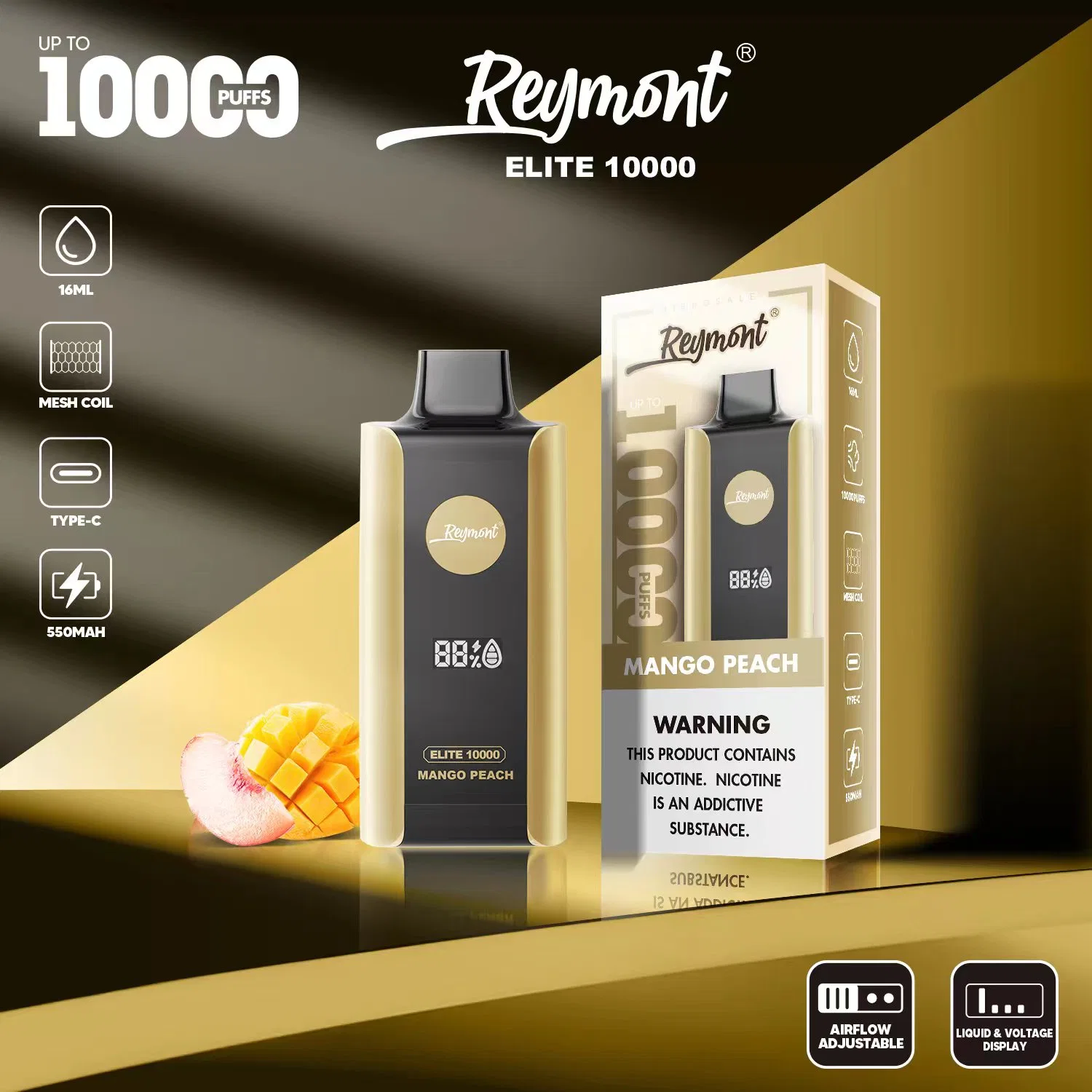 Wholesale/Supplier Reymont Elite 10000 Business Style E- Cigarette Dual Mesh Coil Airflow Control Big 10000 Puffs Vape