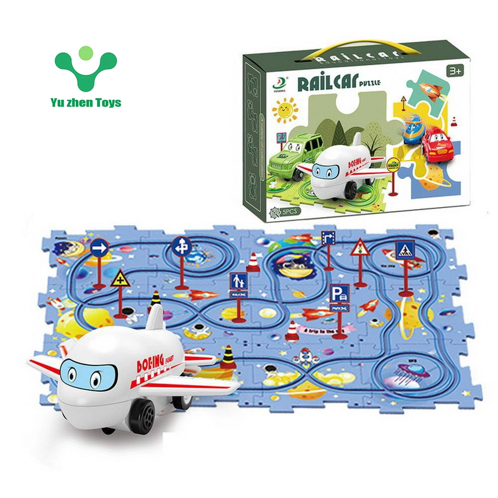 Pista Puzzle do conjunto de brinquedos elétricos de veículos ferroviários 13PCS DIY Toys Carros