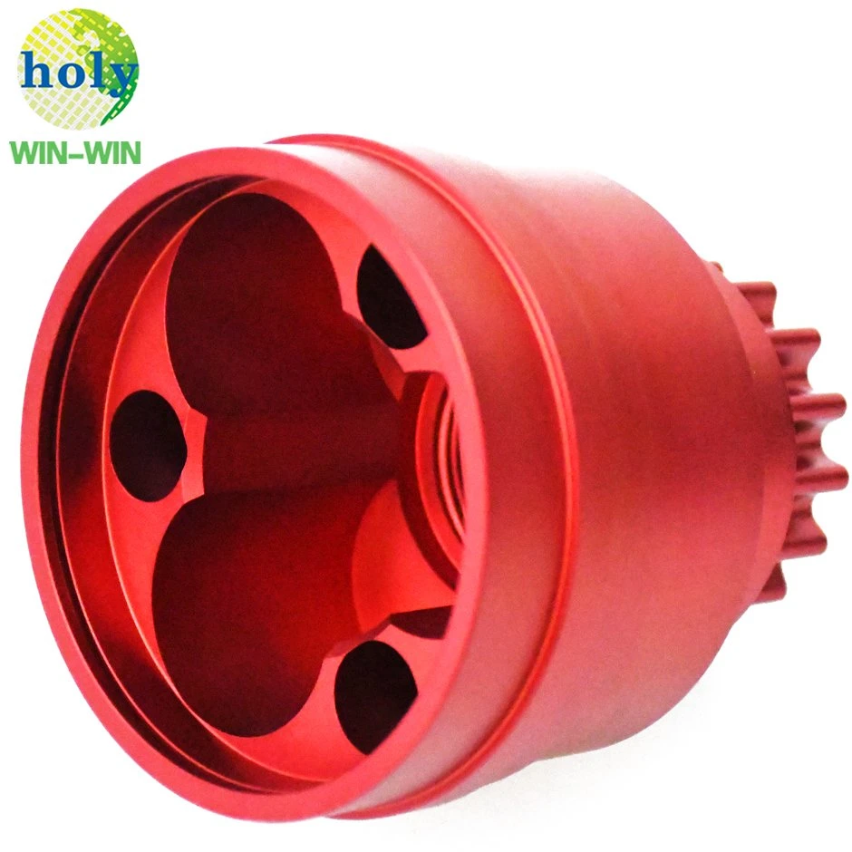 Professionally OEM Red Anodized Aluminum Turning Lathe Machining