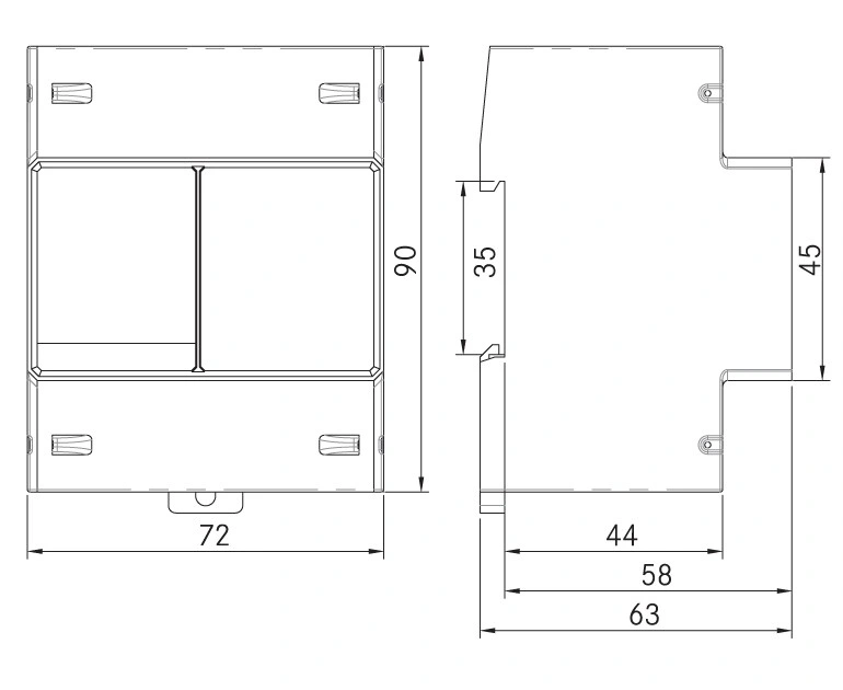 RS485 Comunicação Trifásico DIN Rail Kwh de electricidade do consumo de energia Monitor do Medidor de energia