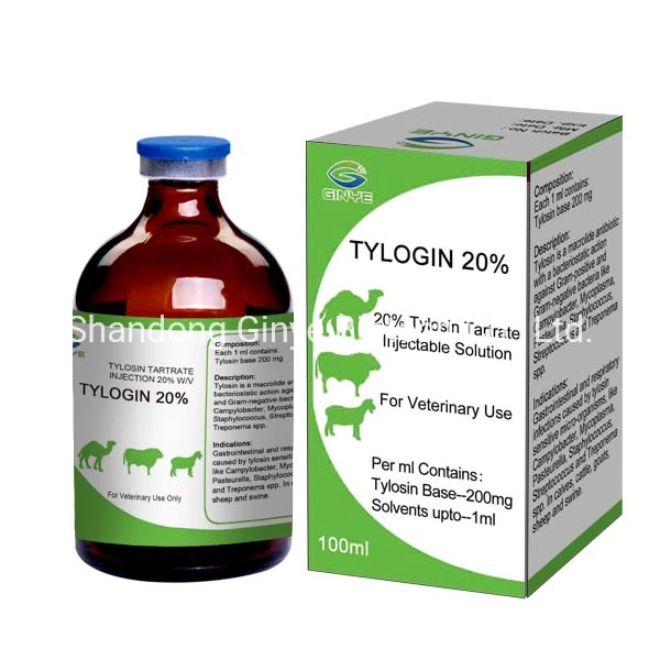 حقن تخدينه تيلوسين تارتيت 20% 30% للبيطريّ الحيواني استخدم 100 مل 50 مل