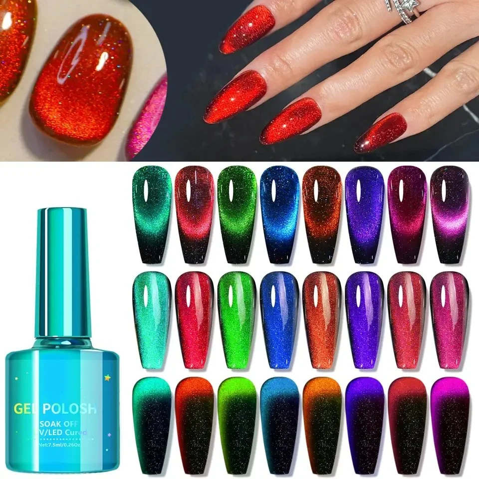 12D Crystal Cat Eye Gel, Magic Magnetic Shiny UV Gel Nagellack, Customization, 2023 Neu 7,5ml