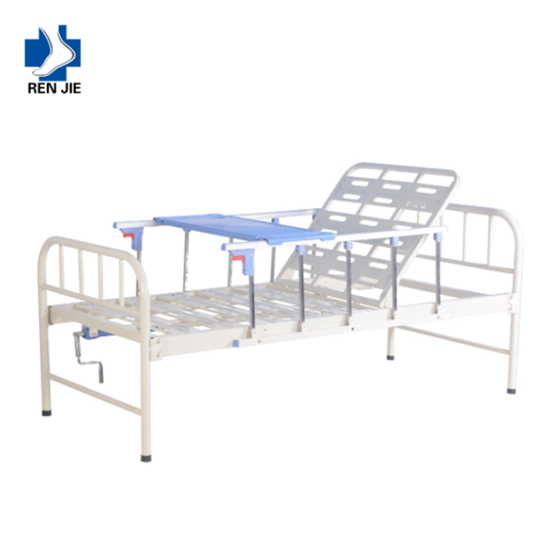 Direct Wholesale Good Quality One Crank Rotating Function Flat Nursing Bed Medical Hospital Bed for Clinic