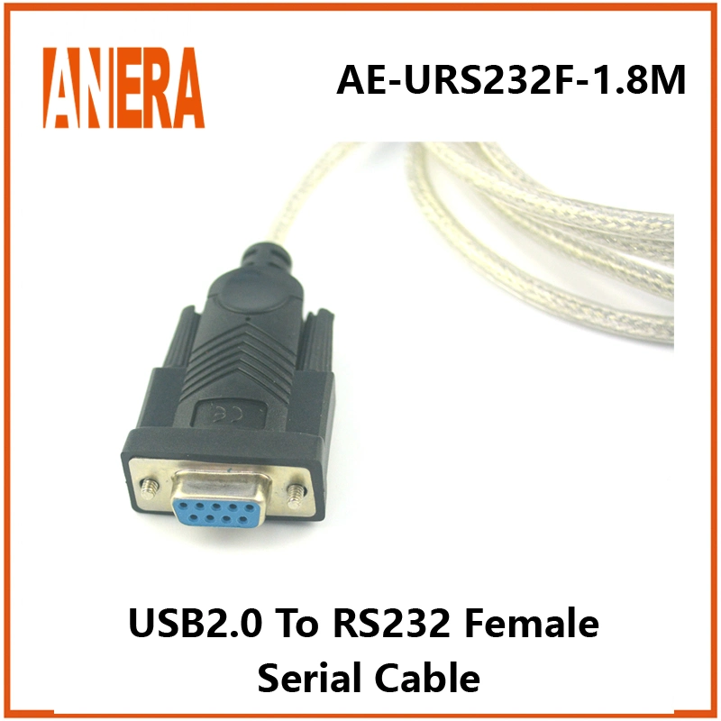 Anera Câble adaptateur série femelle USB 2.0 vers RS232 dB9 de 1 mètre avec CD / Chipset Pl2303, très demandé.