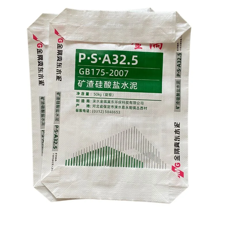 PE Coated PP Woven Printed 25kg 50kg Plastic Packaging Bags with Valve Port