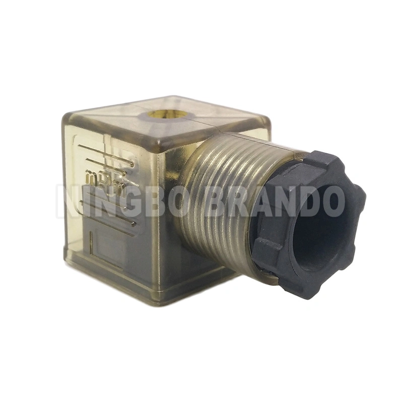 DIN43650A AC DC Transparent MPM 18mm IP65 2P+E 3P+E Solenoid Valve Coil Connector With LED DIN 43650A DIN 43650 Form A