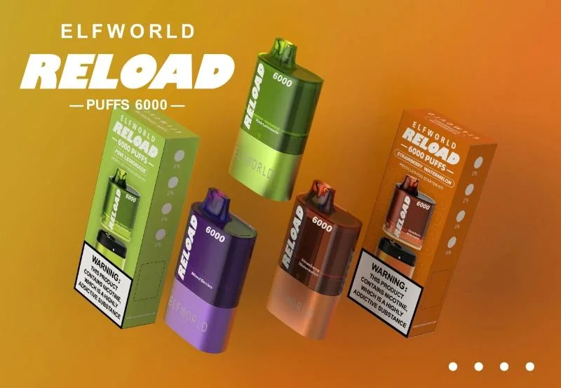 Elfworld Reload 6000 Puffs No Leakage Vape Pod System Prefilled 12ml E-Liquid Vape Cartridge V. S Hippobar