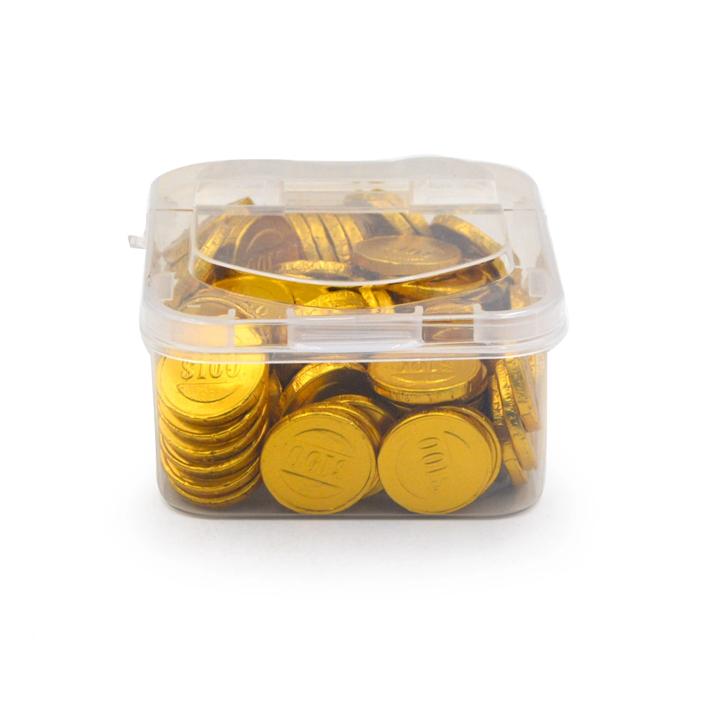 2.5g Sweet Golden Coin Chocolate Candy in Plastic Box