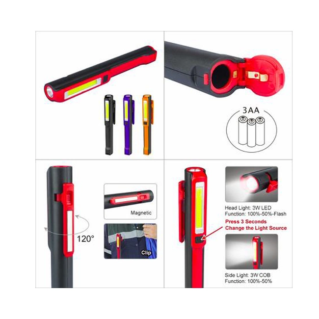 Multifunctional COB Portable Work Light with Magnetic Rotate Clip