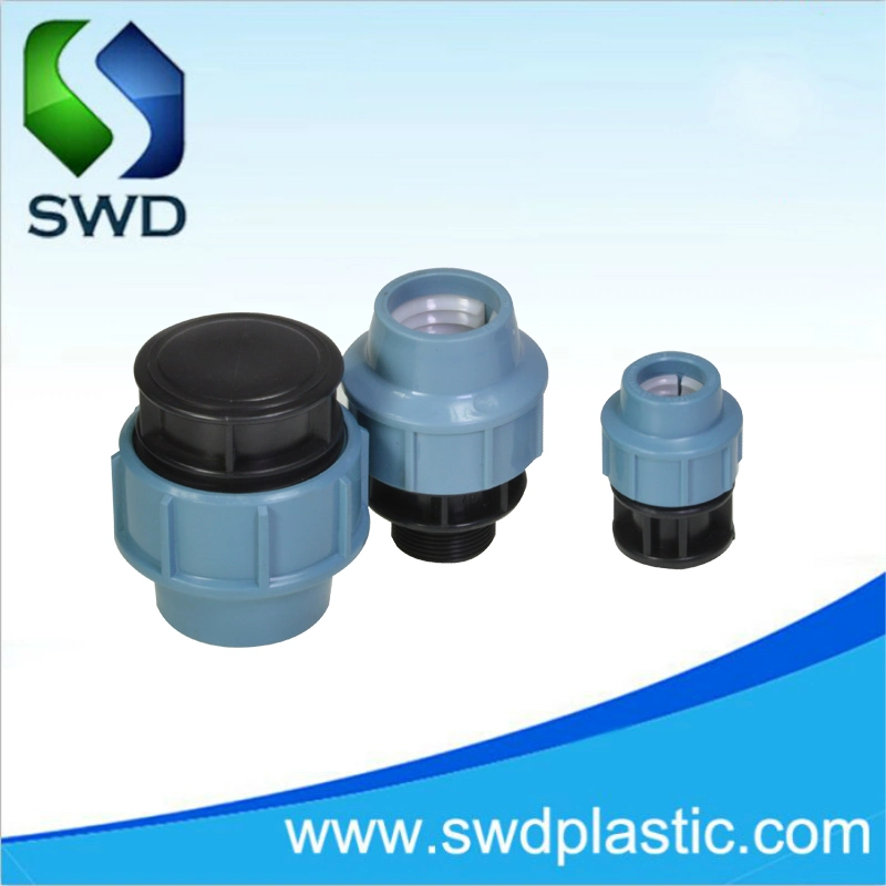 PP Compression Fitting Adaptor Coupling Tee for Water Supply