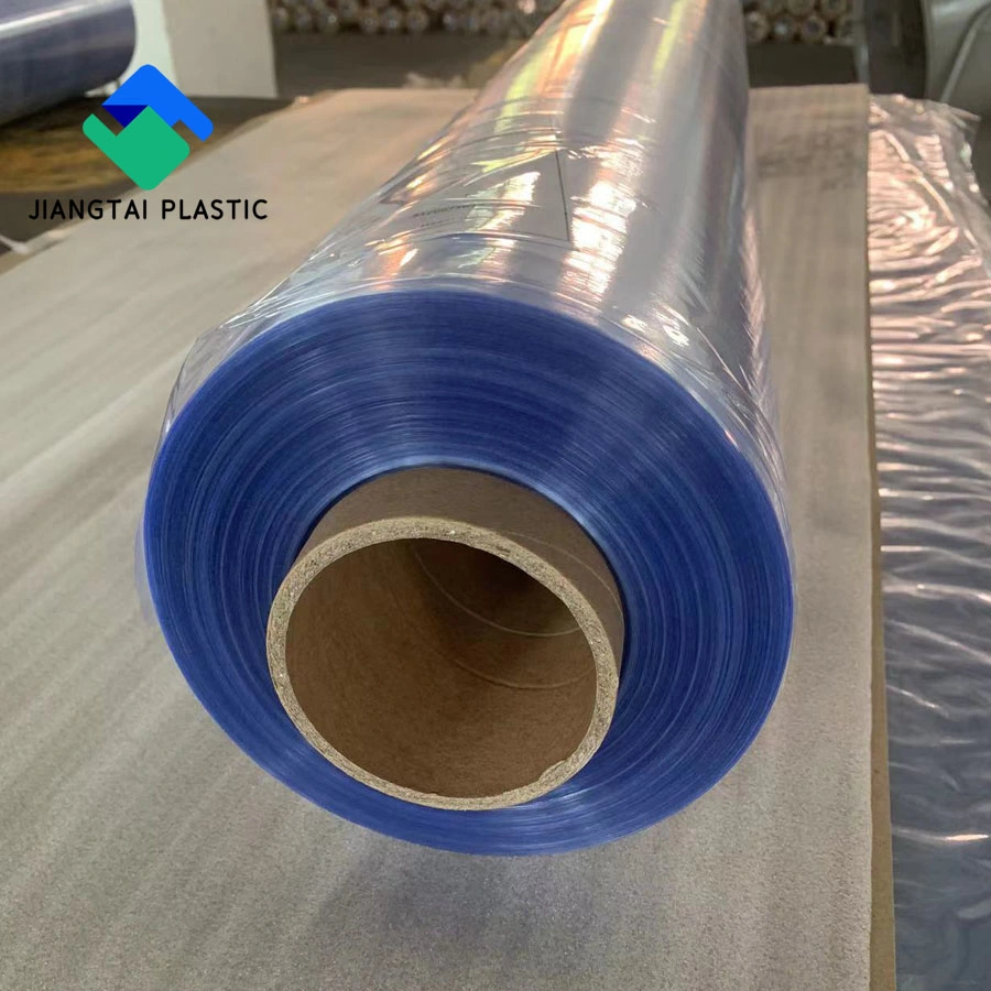 Jiangtai Factory Roll Soft Transparent Plastic PVC Film Flexible Not Sticky Normal Clear PVC Film for Zipper Bags Printing Tablecloth