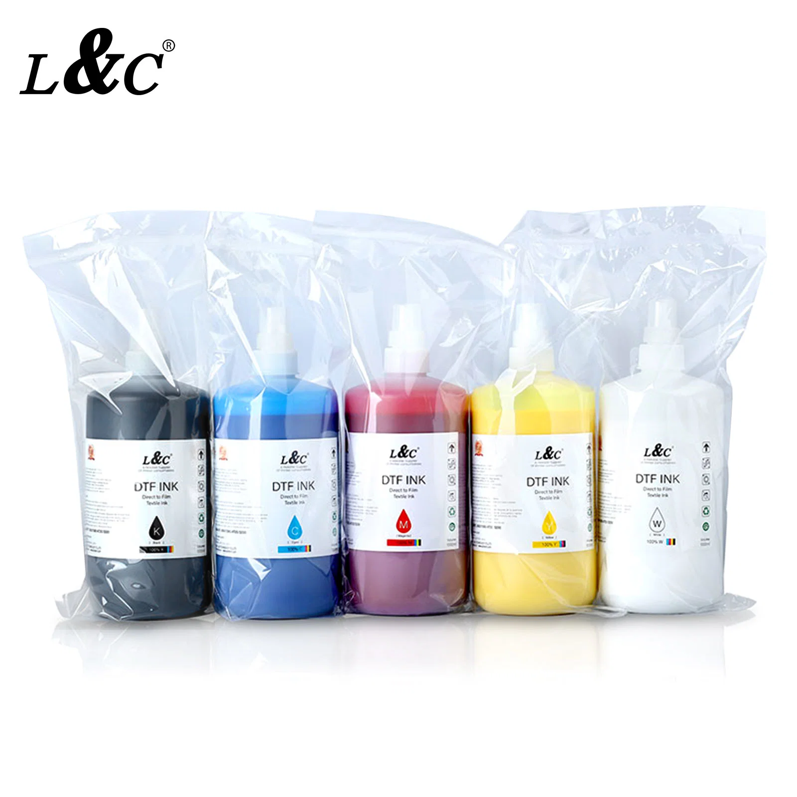 Textile Direct to Film Dtf T Shirt Printing Pet Transfer Film Pigment Dtf Ink for Epson Printer Heads Film Transfer Printer L1800, 1390, 4720, 3200