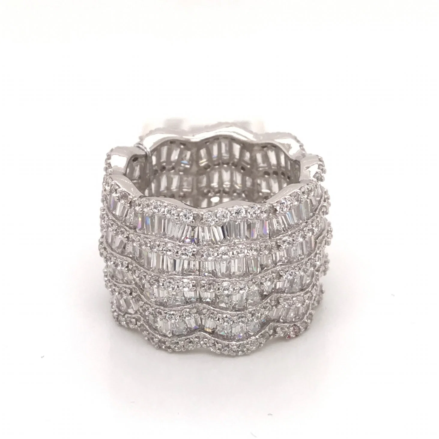 925 Silver K Gold Fashion Eternity Ring Jewelry