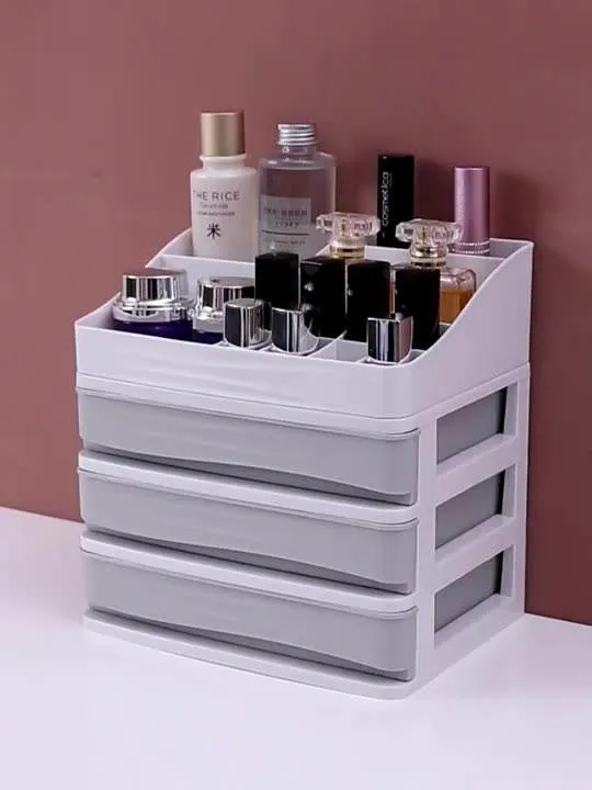 Multilayer Dressing Plastic Desktop Cosmetic Makeup Organizer with Drawer