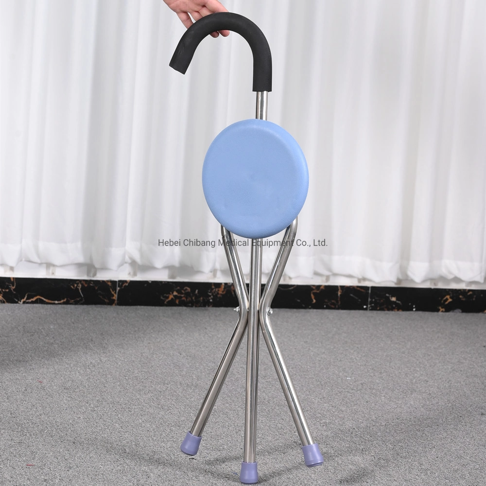 Portable Practical Walking Stick Cane with Stool for Hospital Patient Care