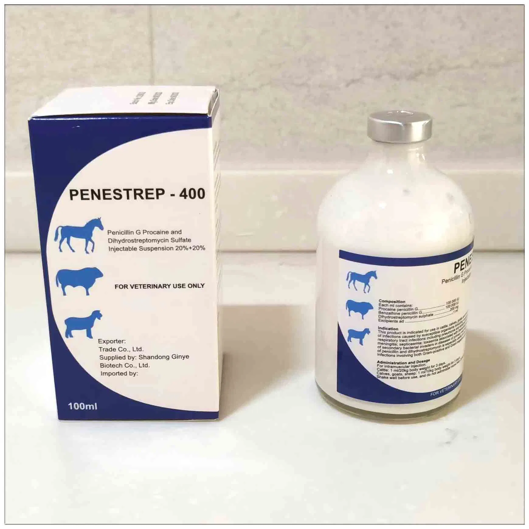 Veterinary Medicine Procaine Penicillin 20/25 Penstrep Injection Antibiotic Drugs Antibacterial Veterinary Drug for Cattle Sheep Horses Pigs Use