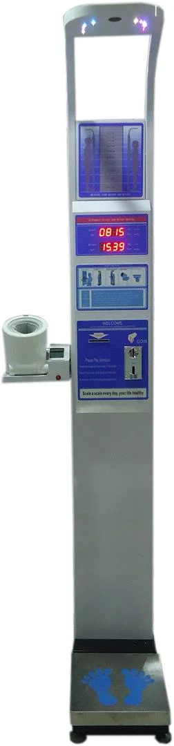 Digital Coin Operated Height Weight Blood Pressure and Heart Rate Measuring Machine in Hospital