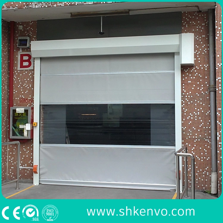 Industrial Automatic PVC Fabric High Speed Performance Fast Acting Rapid Rise Overhead Quick Roll up or Roller Shutter Door for Warehouse Exterior or Interior