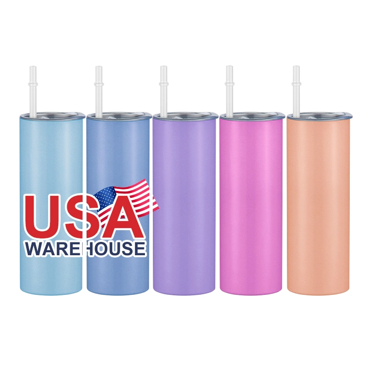 5% off USA Warehouse Free Shipping 25PCS UV Color Changing Sublimation Blank Stainless Steel Straight Tumbler Cup