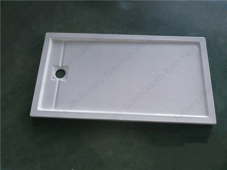 CE New Design Rectangle Cover Acrylic Resin Anti Slippery Drain 1400mm Shower Tray