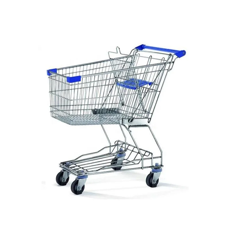 Wire Basket Trolley Store Hand Push Cart Supermarket Shopping Cart