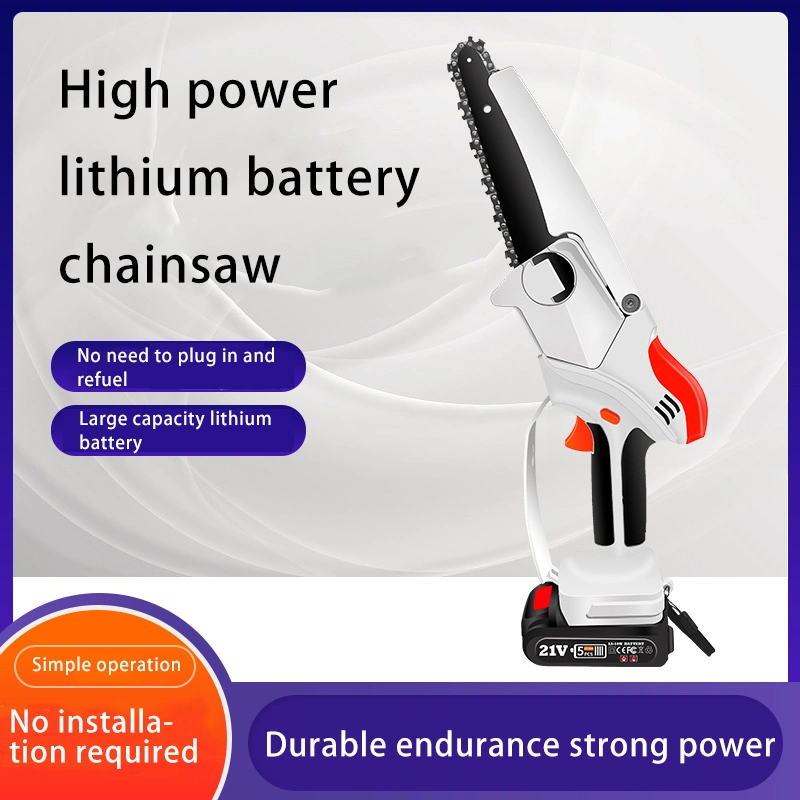 6 Inch Mini Cordless Chainsaw Cordless Handheld Chainsaw for Wood Cutting Garden Pruning with 21V Lithium Battery