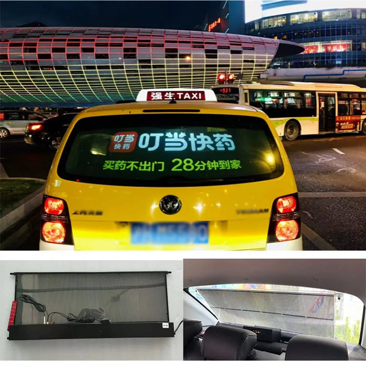 Full Color LED Car Rear Window Screen LED Display for Car Exhibition